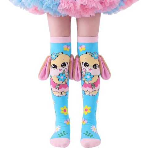 PinkSheep Bunny Crazy Socks, Knee High with Plush Ears