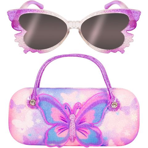 PinkSheep Butterfly Sunglasses for Girls with Butterfly Case