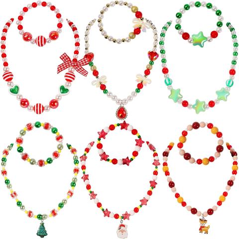 PinkSheep Christmas Kids Jewelry, 6 Necklace & Bracelet Sets