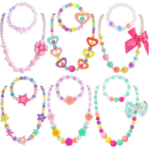 PinkSheep Classic Kids Jewelry, 6 Necklace & Bracelet Sets