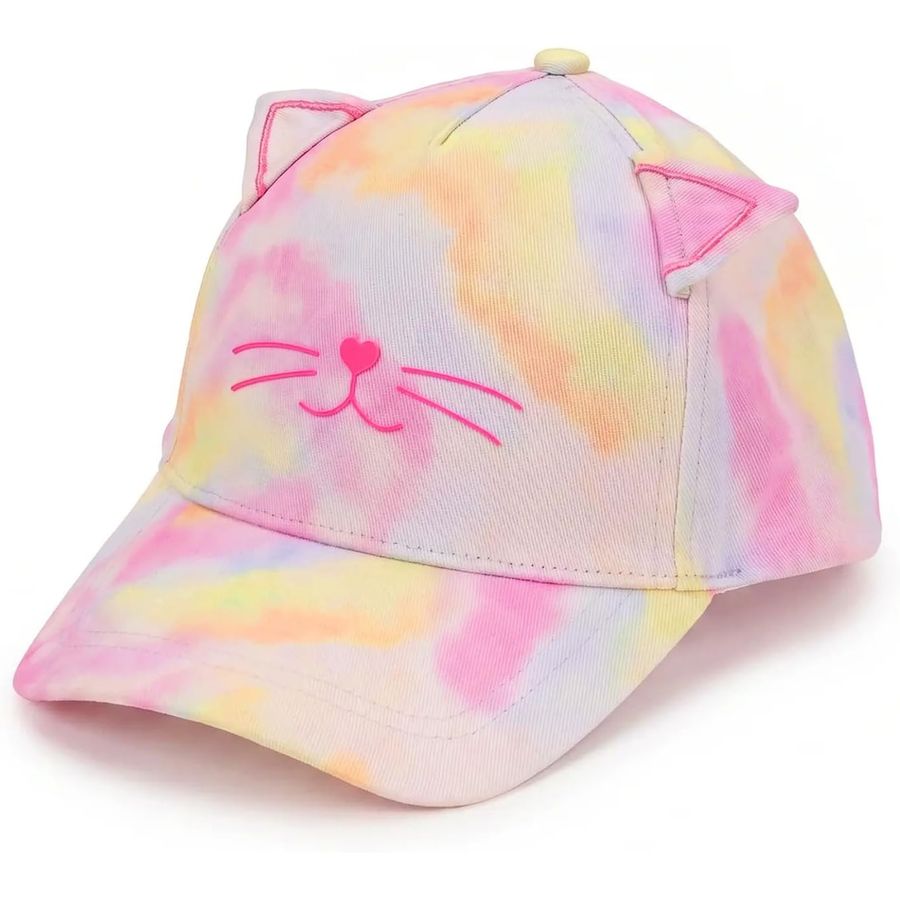 PinkSheep Kitty Baseball Cap for Girls, Ages 7 to 14