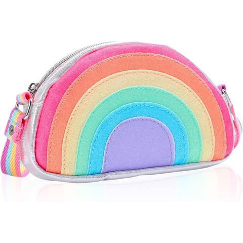 PinkSheep Toddler Rainbow Purse, Glitter Crossbody