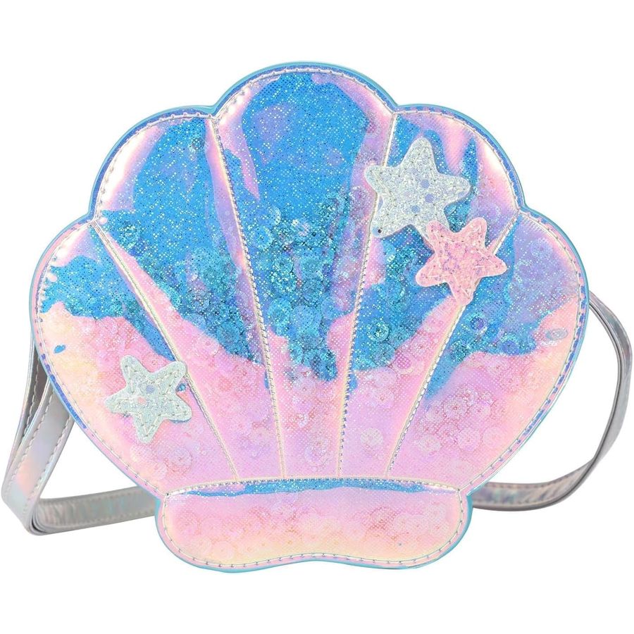 PinkSheep Toddler Shell Purse, Iridescent Glitter Crossbody